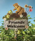 Friends Welcome Garden Stake - Garden Thyme Bears