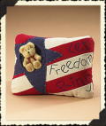 Let Freedom Ring Pillow with Bear