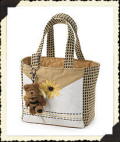 Black Eyed Susan Small Tote with Bear